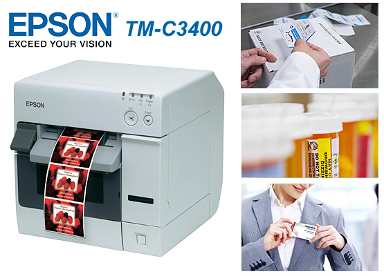 DISTRIBUTEUR imprimante EPSON TM-C3400, imprimante étiquettes